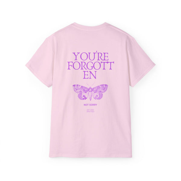 YOU'RE FORGOTTEN oversized graphic tee in Light Pink with back print