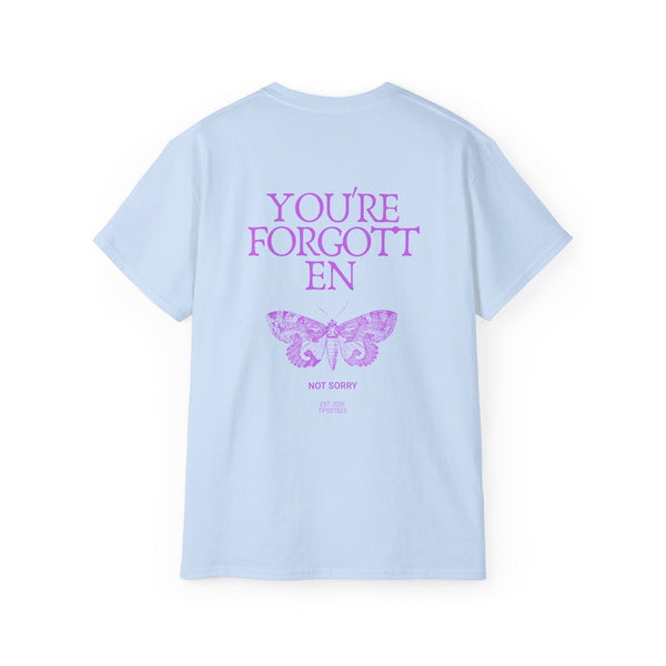 YOU'RE FORGOTTEN oversized graphic tee in Light Blue with back print