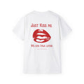 JUST KISS ME oversized graphic tee in White with back print