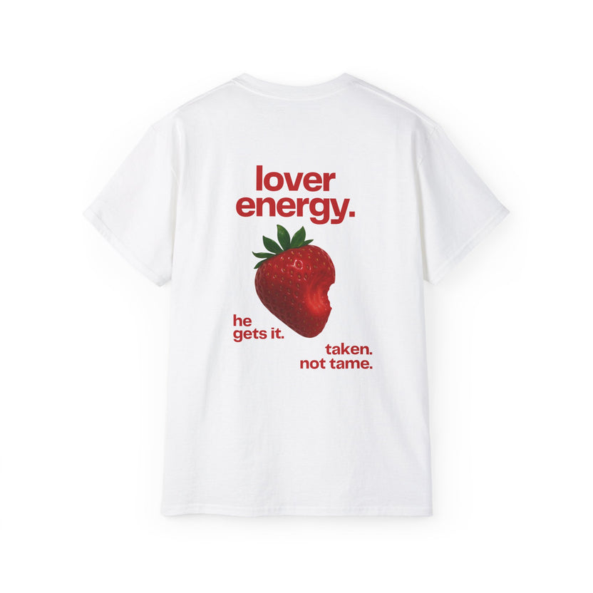 LOVER ENERGY oversized graphic tee in White with back print