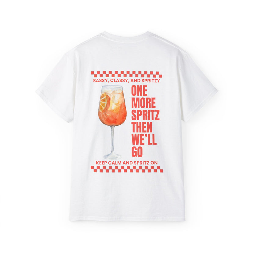 ONE MORE SPRITZ oversized graphic tee in White with back print