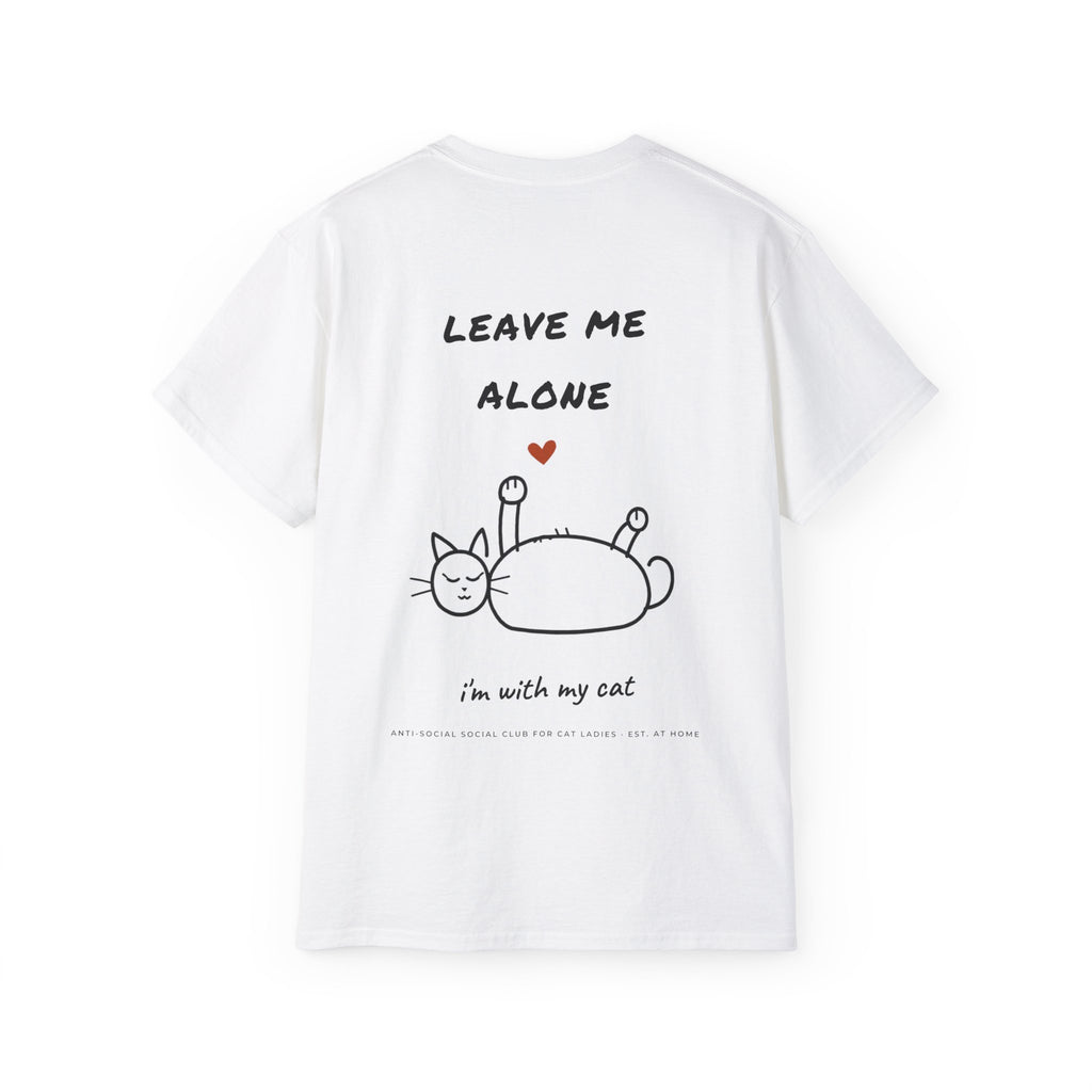 LEAVE ME ALONE oversized graphic tee in White with back print