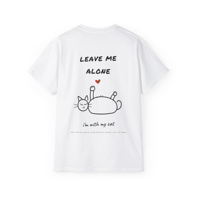 LEAVE ME ALONE oversized graphic tee in White with back print