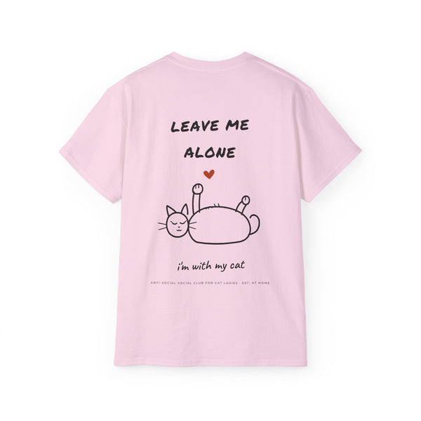 LEAVE ME ALONE oversized graphic tee in Light Pink with back print