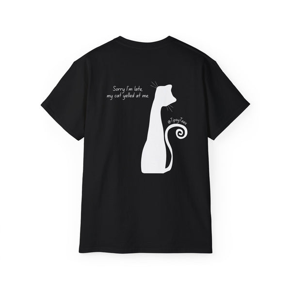CAT LOVER oversized graphic tee in Black with back print