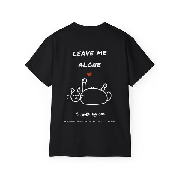 LEAVE ME ALONE oversized graphic tee in Black with back print