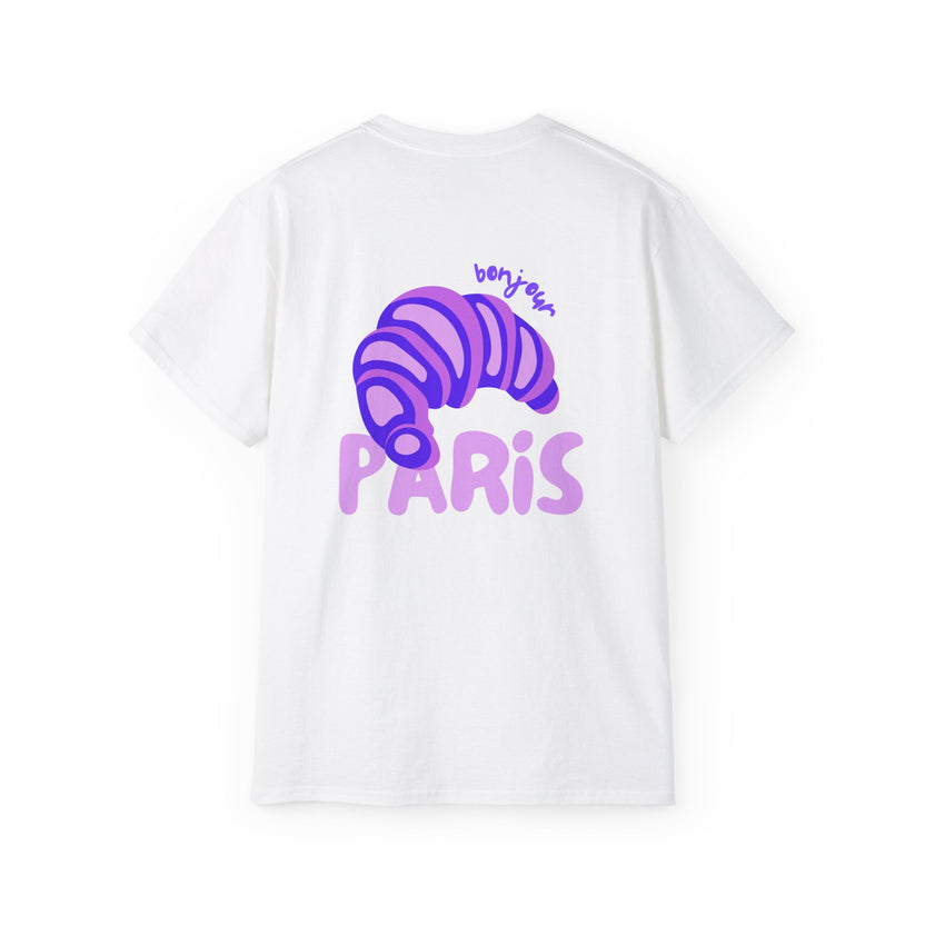 BONJOUR PARIS oversized graphic tee in White with back print