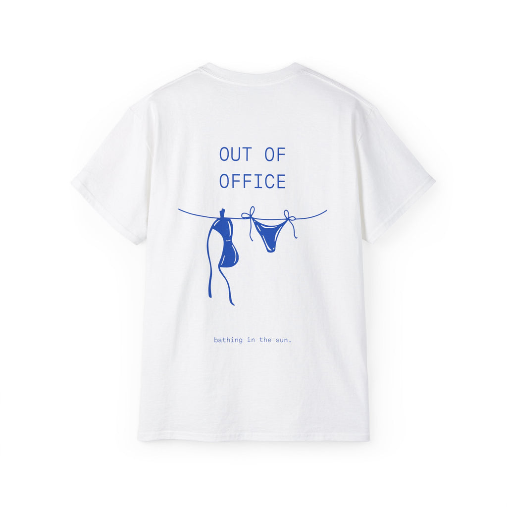 OUT OF OFFICE oversized graphic tee in White with back print