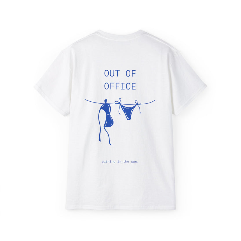 OUT OF OFFICE oversized graphic tee in White with back print
