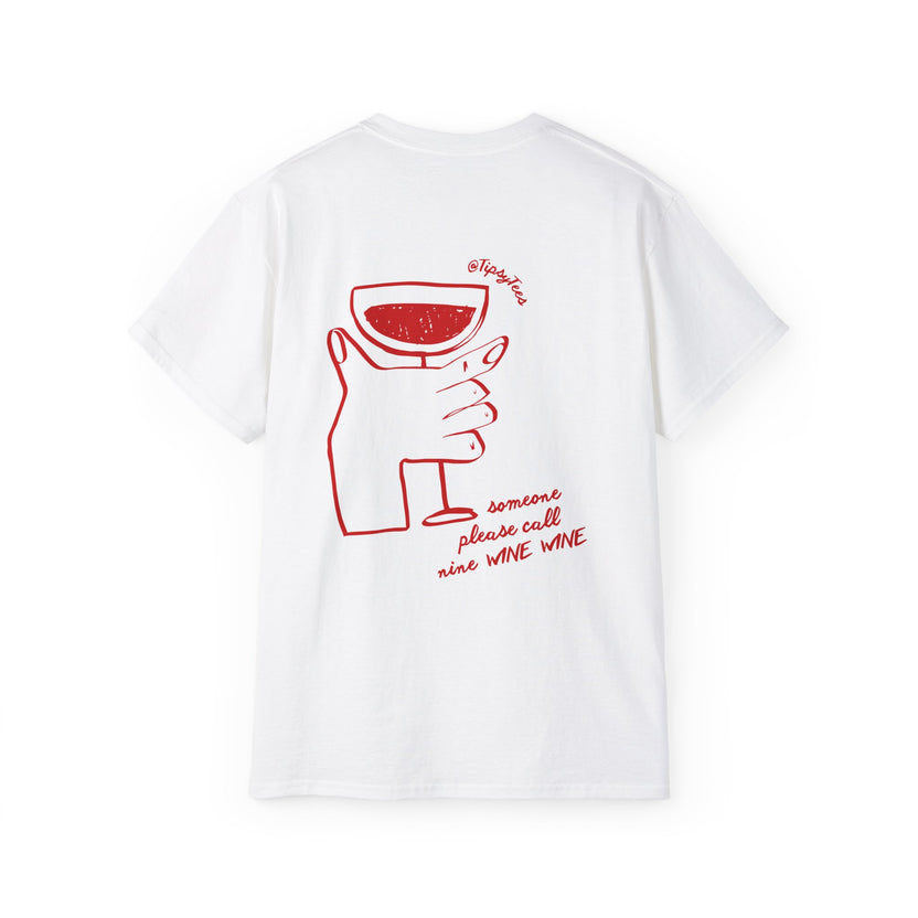 NINE WINE WINE oversized graphic tee in White with back print