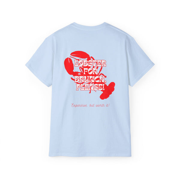 EXPENSIVE BRUNCH oversized graphic tee in Light Blue with back print