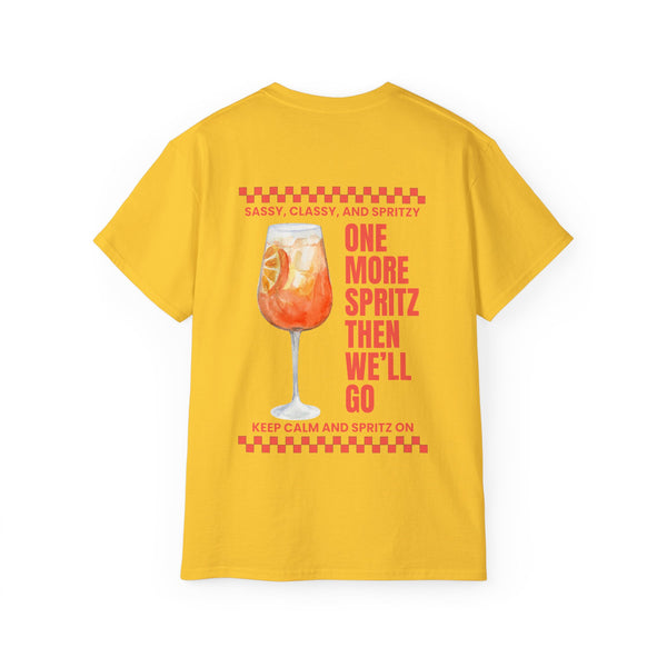 ONE MORE SPRITZ oversized graphic tee in Daisy with back print