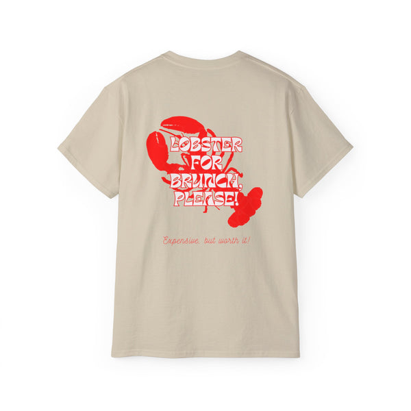 EXPENSIVE BRUNCH oversized graphic tee in Sand with back print