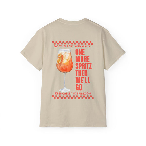 ONE MORE SPRITZ oversized graphic tee in Sand with back print