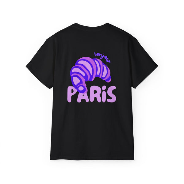 BONJOUR PARIS oversized graphic tee in Black with back print