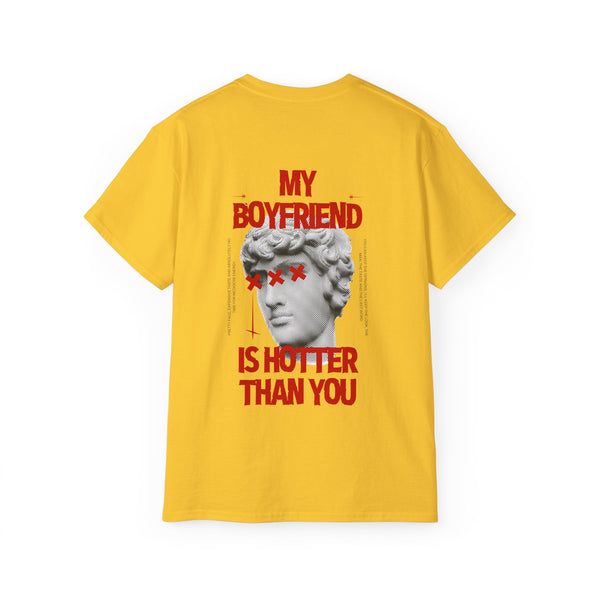 HOT BOYFRIEND oversized graphic tee in Daisy with back print