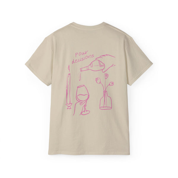 POUR DECISIONS oversized graphic tee in Sand with back print