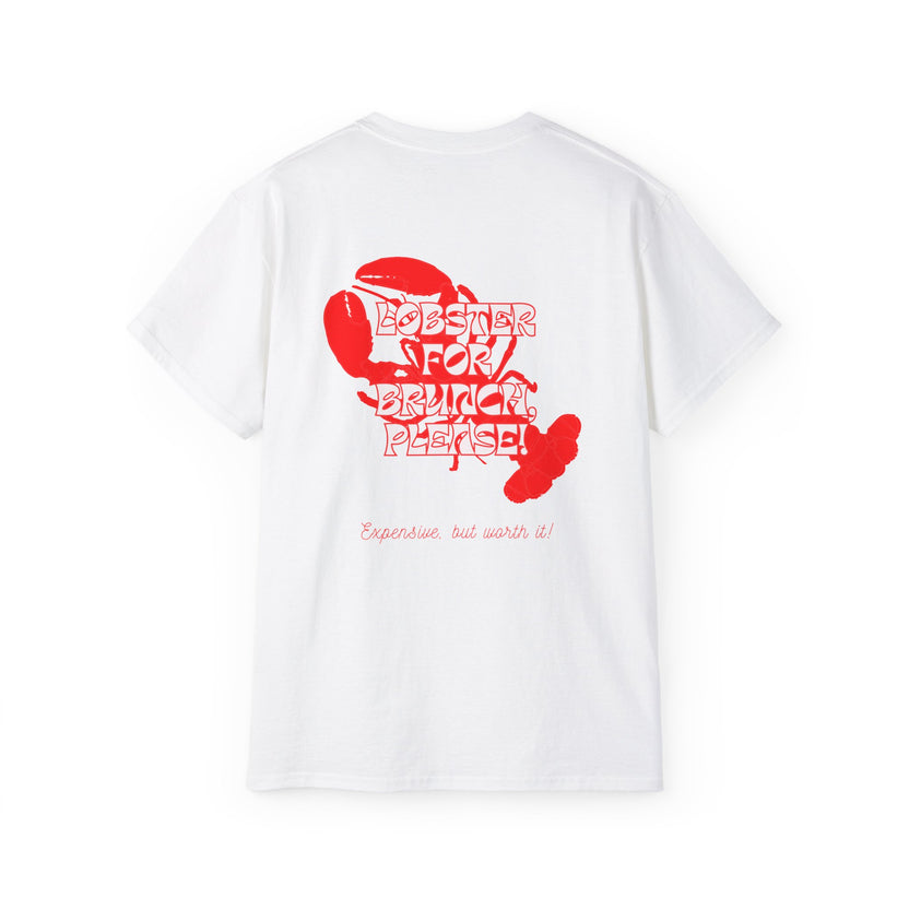 EXPENSIVE BRUNCH oversized graphic tee in White with back print