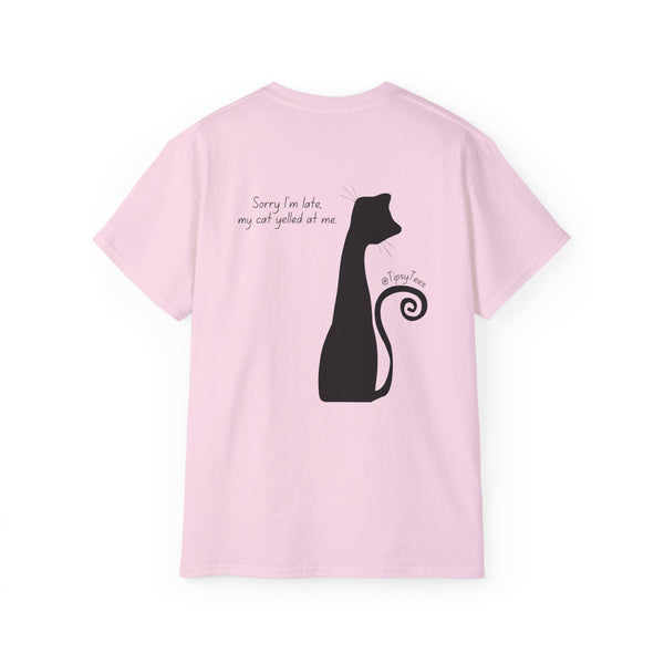 CAT LOVER oversized graphic tee in Light Pink with back print