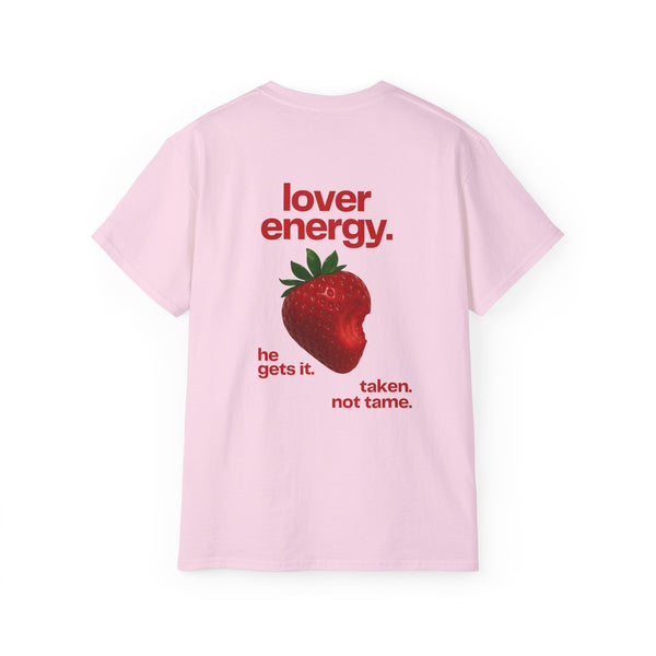 LOVER ENERGY oversized graphic tee in Light Pink with back print