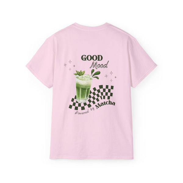 MATCHA POWER oversized graphic tee in Light Pink with back print