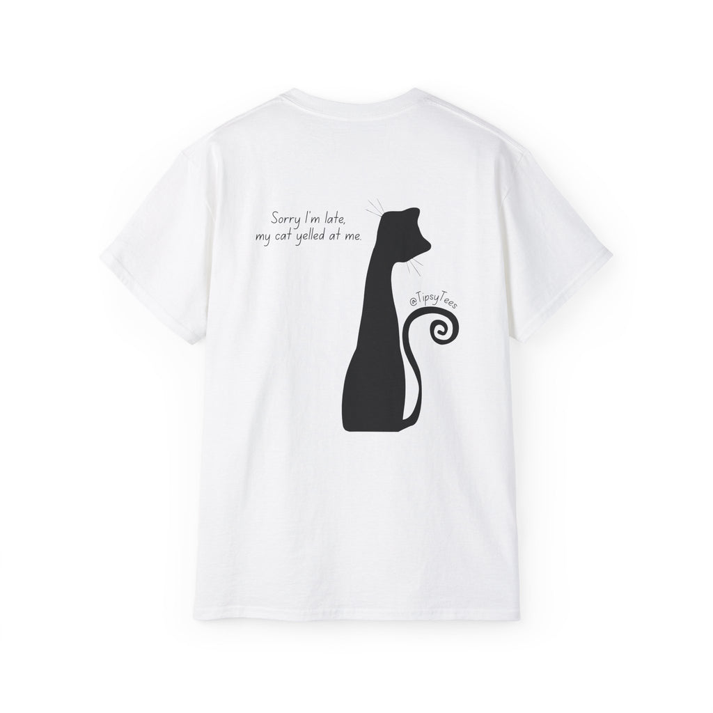 CAT LOVER oversized graphic tee in White with back print