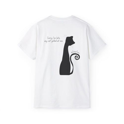 CAT LOVER oversized graphic tee in White with back print