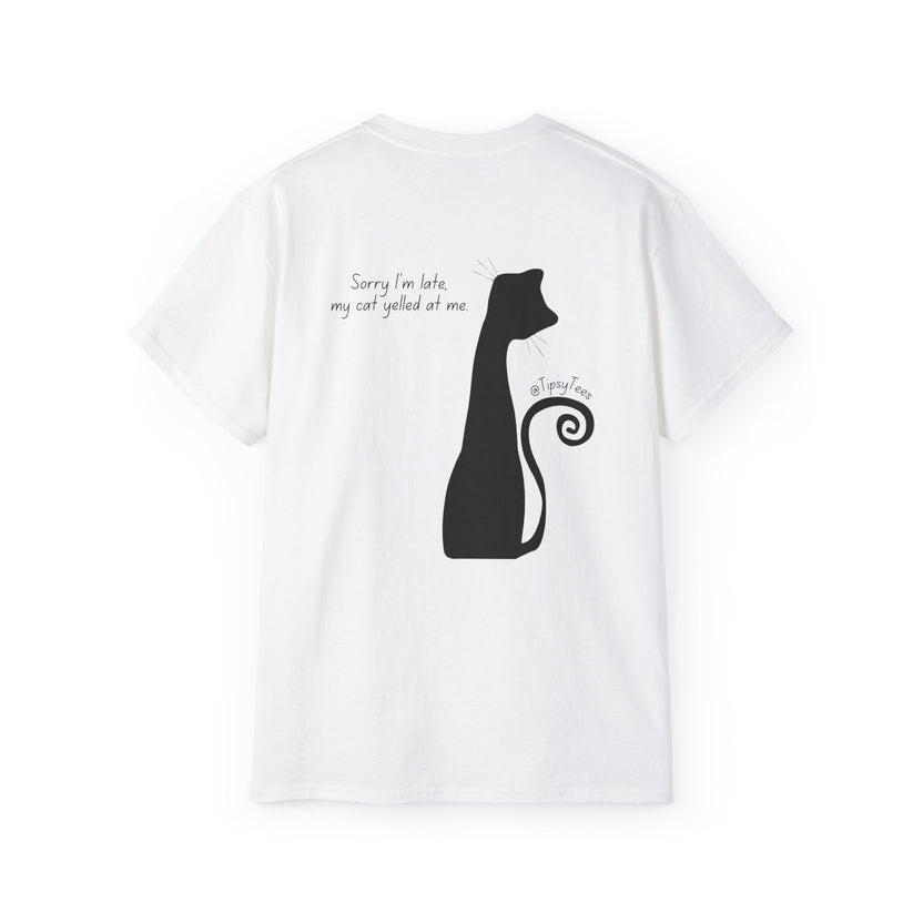 CAT LOVER oversized graphic tee in White with back print