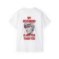 HOT BOYFRIEND oversized graphic tee in White with back print