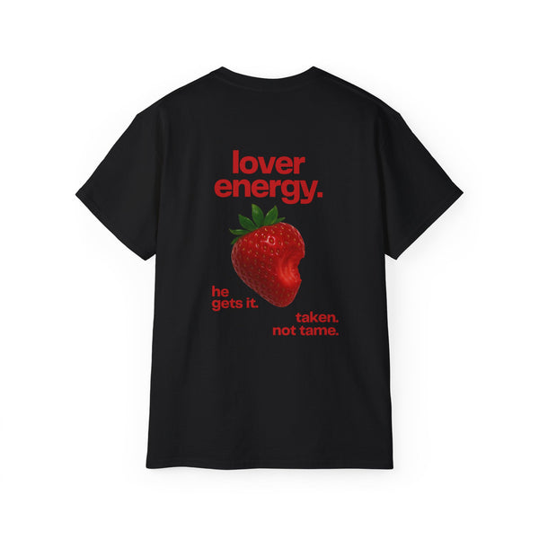 LOVER ENERGY oversized graphic tee in Black with back print