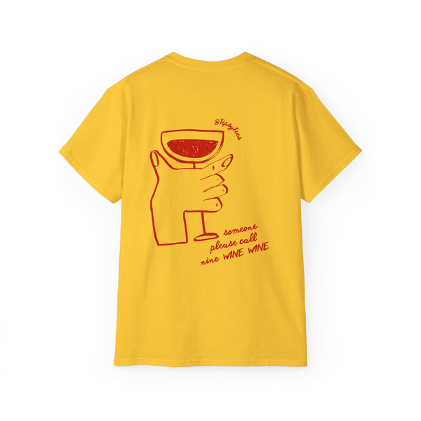 NINE WINE WINE oversized graphic tee in Daisy with back print