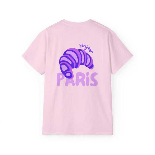 BONJOUR PARIS oversized graphic tee in Light Pink with back print