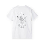 TOO BUSY oversized graphic tee in White with back print