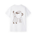 MAMA NEEDS COFFEE oversized graphic tee in White with back print