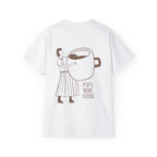 MAMA NEEDS COFFEE oversized graphic tee in White with back print
