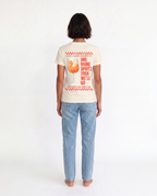 ONE MORE SPRITZ oversized graphic tee on model, studio lifestyle photograph, back print