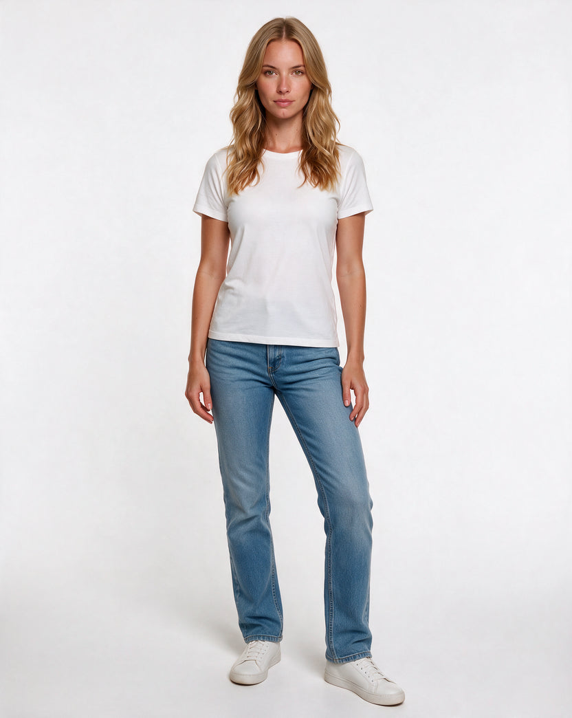 OUT OF OFFICE oversized graphic tee on model, studio lifestyle photograph, front