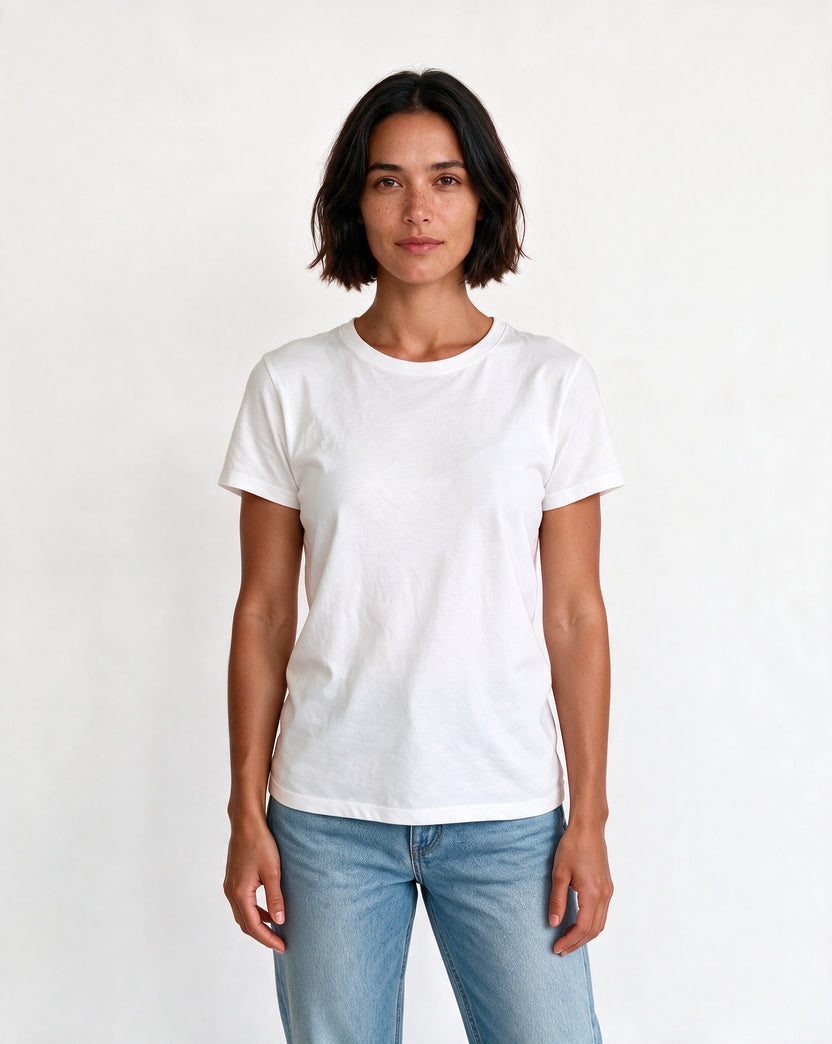 MAMA NEEDS COFFEE oversized graphic tee on model, studio lifestyle photograph, front