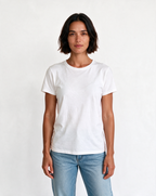MAMA NEEDS COFFEE oversized graphic tee on model, studio lifestyle photograph, front
