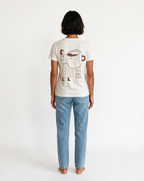MAMA NEEDS COFFEE oversized graphic tee on model, studio lifestyle photograph, back print
