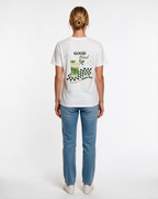 MATCHA POWER oversized graphic tee on model, studio lifestyle photograph, back print